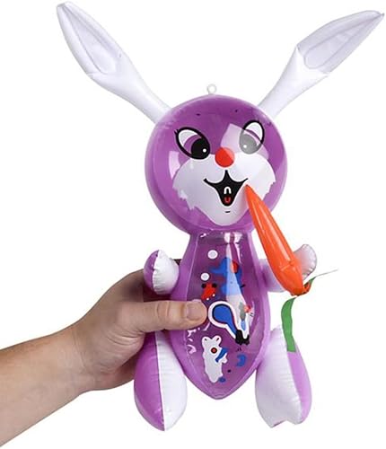 Miniatura 6 de Conejito de Pascua inflable  4 piezas  17 pulgadas  Conejo infla decoraciones moradas, rosas, amarillas y azules