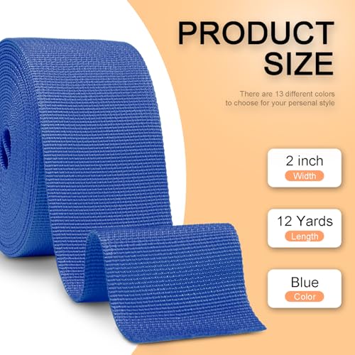 Image of CooBigo 12 Yards Webbing 1 inch & 1.5 inch & 2 inch Polypropylene Webbing Strap 1 Inch 1.5 Inch 2 Inch Wide Webbing Strapping for Bags /Lawn Chair /Pool Solar Cover DIY Crafting
