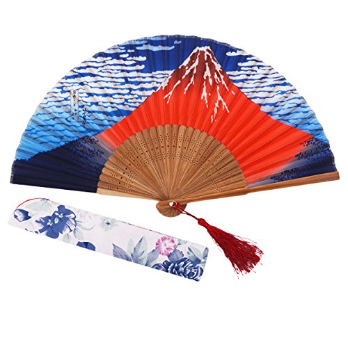 amajiji 8.27 '(21 cm) japonés Vintage estilo Retro mano plegable ventilador