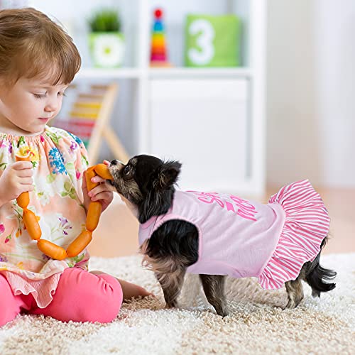 2 Pieces Pet Dress Shirt Dog Skirts Cute Pet Summer Apparel Clothes Puppy Skirt Dress for Small Dogs Girl Cats (Rose Red… - Image 7