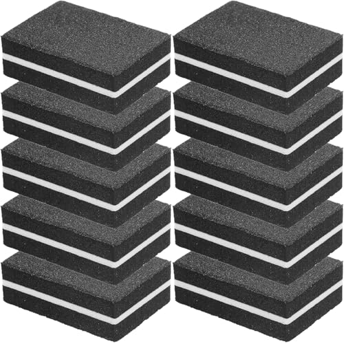 CIMAXIC Limas de Uñas en Bloque de Esponja Negra 50 Unidades Doble Cara para Manicura y Pedicura Pulidor Compacto para Lijar y Brillar Herramienta Portátil para Cuidado de Manos y Pies