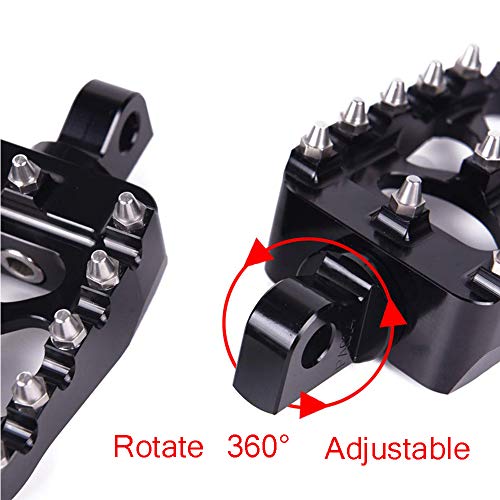 CNC Motorcycle Wide Foot Pegs Aluminum 360°Roating Adjustable Suitable for Harley Davidson Dyna Fatboy Iron 883 Sportster 883 - Thumbnail 4