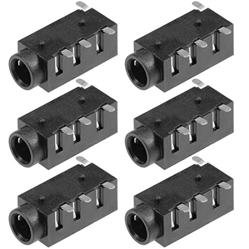uxcell 6Pcs PCB Mount 3.5mm 4 Pin Socket Jack miniatura 1