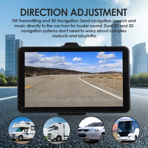 7-calowa Nawigacja GPS dla Samochodów Ciężarowych RV z Nadajnikiem FM i nawigacją 3D, Transmisja Głosowa Planowania Trasy dla Samochodów Osobowych Ciężarówek Rowery