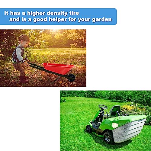 Image of 2-Pack Small 13x5.00-6 Flat-Free Tire with Rim,2.25 inchOffset Hub with 5 /8 inch Ball Bushing,Diameter 12.2 inch,Width 3.6 inch w /Grease Fitting,300lbs Capacity,13x5-6 No-Flat Solid Wheel,for Lawn mower,Garden Cart