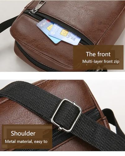 Image of Vegan Leather Messenger Bag Shoulder Bag | Sling Cross Body Travel Bag