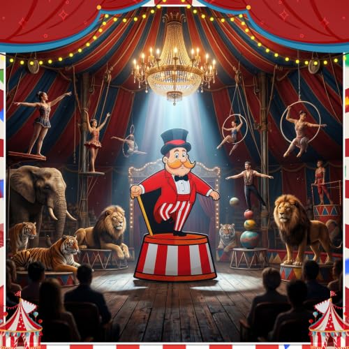 Image of Qunclay 4ft Circus Trainer Cardboard Cutout Carnival Party Decoration