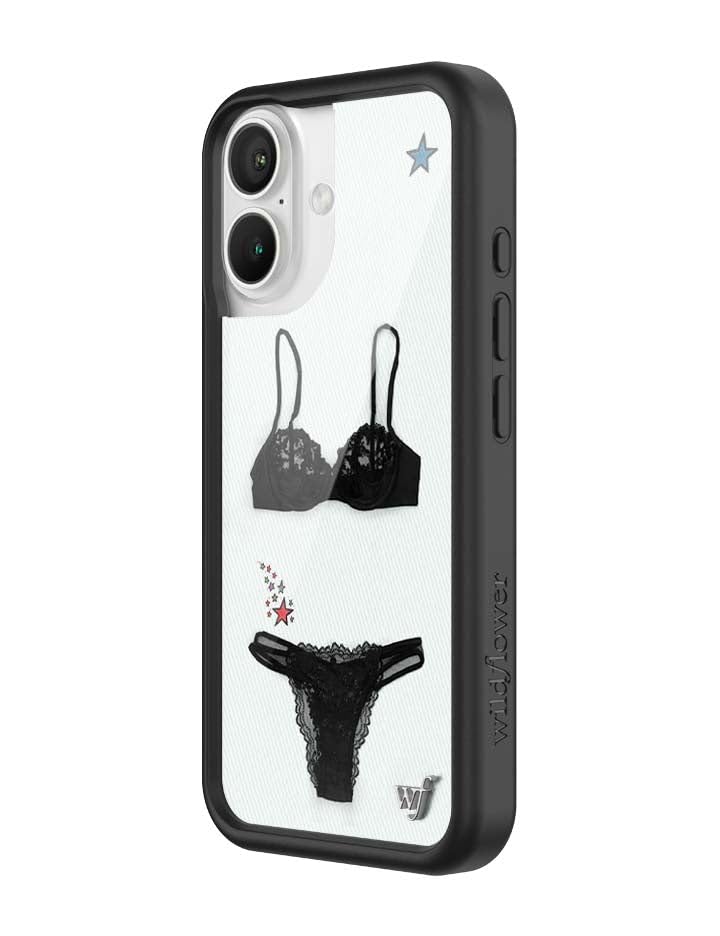 Image of Wildflower Cases - Compatible with iPhone 16 | Protective Black Bumper, 6.5ft Drop Test Certified, Women Owned Small Business | Black Stars Red Blue | Collab - Gabbriette