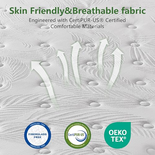Image of 14 Inch King Mattress - Medium Plush Feel Hybrid Mattress