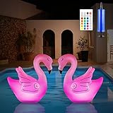2pcs Flamingo Poolbeleuchtung Solar Schwimmend IP68,Solar Poolleuchte Pool,Pool Beleuchtungen Solar,RGBW LED Pool Lichter Mit Farbwechsel Wasserdicht,Schwimmend Licht Aufblasbare1