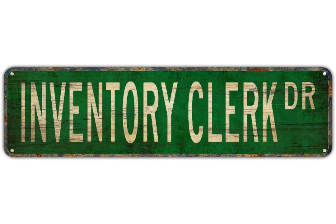 INVENTORY CLERK DR Vintage Tin Signs Art Plaque Aluminum for Bedroom Kitchen Garden Wall Bar Club Coffee Hanging Home Decor 4x16 Inch