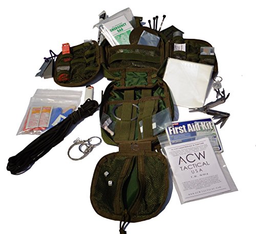 Survival Kit Utility Kit Best EDC Bag Pack ACW Macgyver Green Fully Loaded