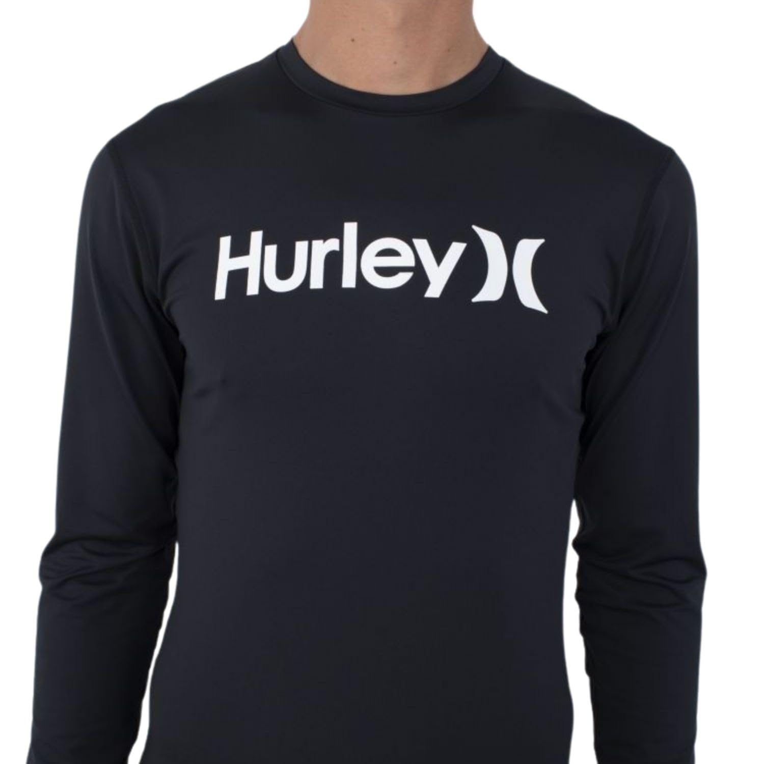 Hurley Quickdry Rashguard LS Camisa Protección Sarpullido Negro S Hombre