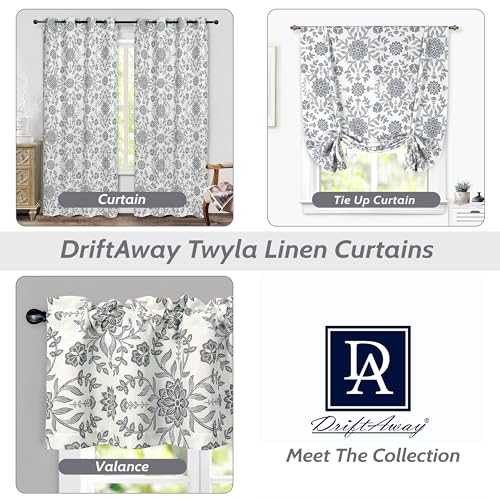 Driftaway 810063215040 Boho Linen Blend Kitchen Valance Curtain Blackout 18 Inch thumb #4