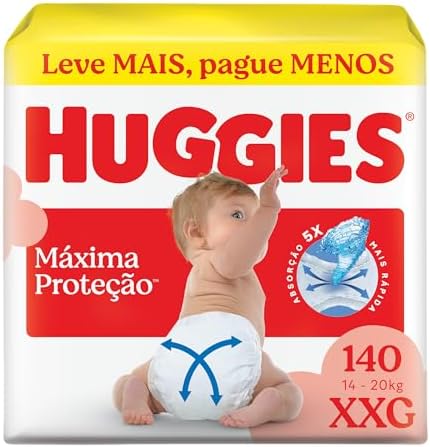 Fralda Descartável Huggies Supreme Care Tamanho XXG, 140 Unidades, Tecnologia Xtra-Flex, Canais em X, Vermelho Menor preço em Fralda Descartável Huggies Supreme Care Tamanho XXG, 140 Unidades, Tecnologia Xtra-Flex, Canais em X, Vermelho