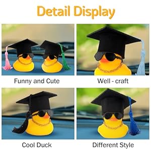 Wonuucardashboarddecorgraduationhatrubberduckcarducksornamentswithminihatnecklacesunglassesscarfblack Urban Country Home Decor Wonuu car dashboard decor graduation hat rubber duck car ducks ornaments with mini hat necklace sunglasses scarf black urban country home decor