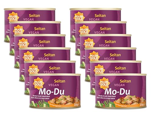 Marigold Seitan Vegan Mo-Du (Mock Duck), 225g (Pack of 12) – High Protein, Plant-Based, Ready-to-Eat, Mild Flavour