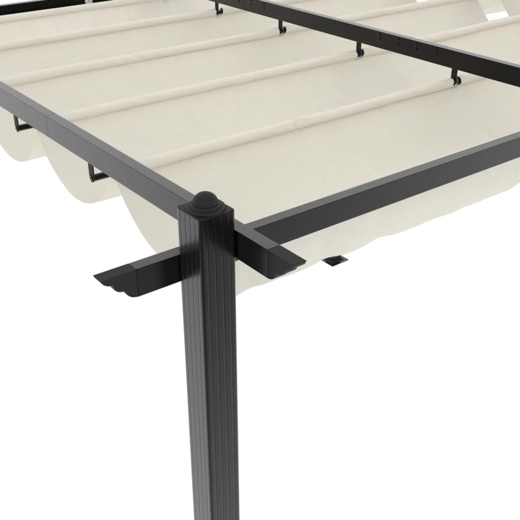 Pergola en aluminium - 3 x 6 m - Tonnelle de jardin avec toit extensible - Crème