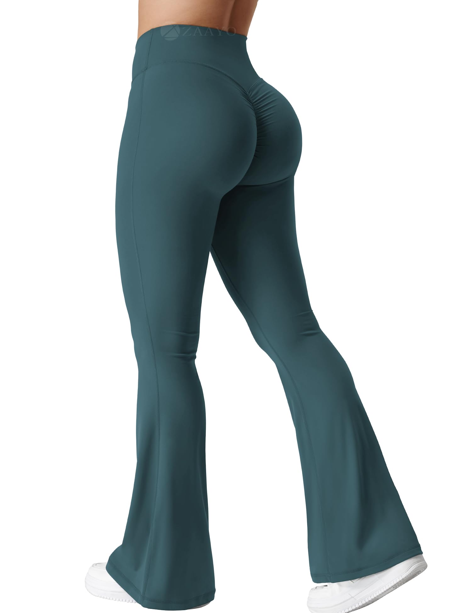 Zaayo - Leggings svasati da donna, con scollo a V, a vita incrociata, pantaloni per yoga e allenamento, pancia piatta