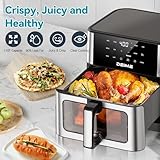 DEIME Air Fryer 10.2 QT Oilless 1700W Large Capacity Oven Air Fryers Healthy Cooker with 10 Preset, Large AirFryer for Families Visual Cooking Window, Non-Stick Basket, Included Recipe