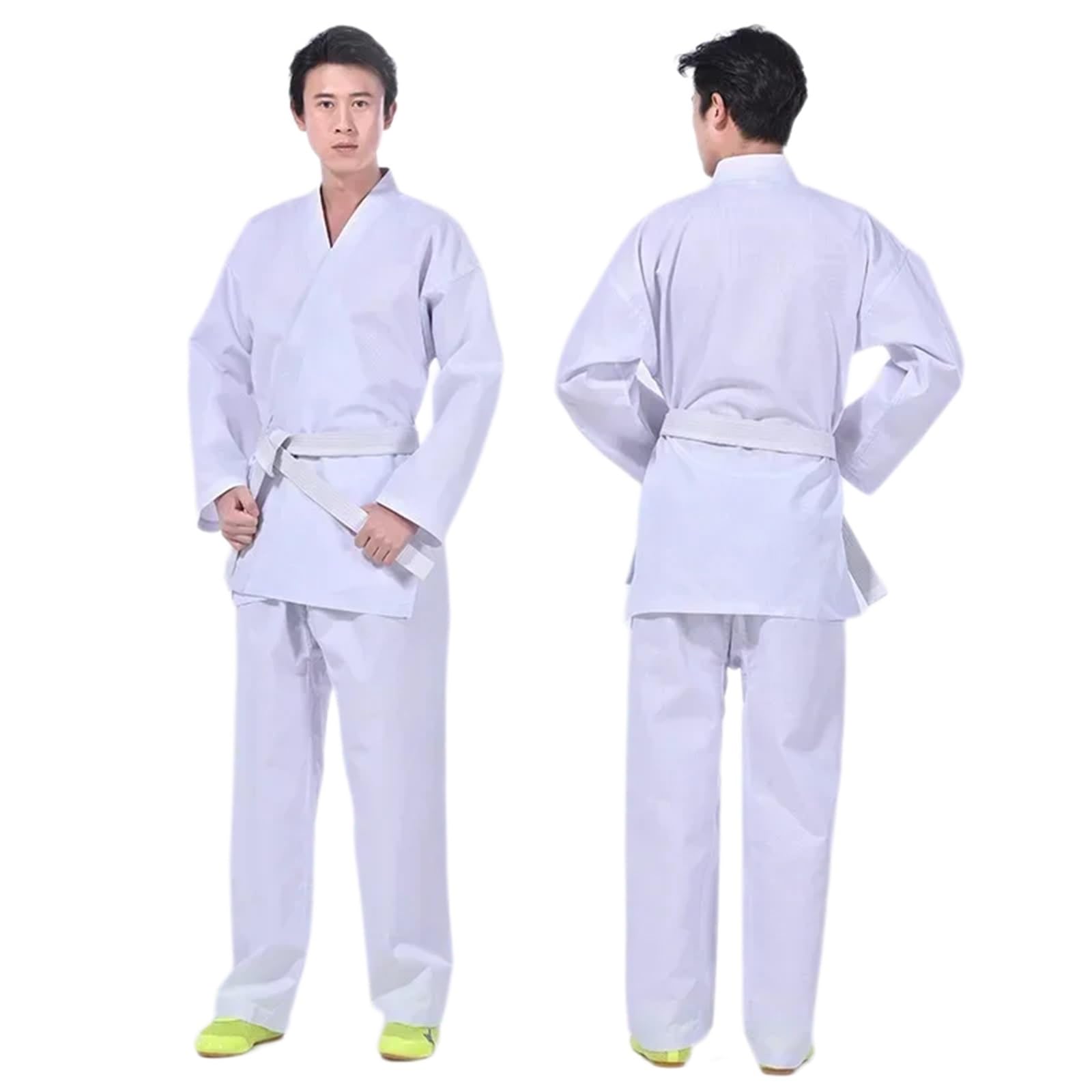 Uniforme de Judo Gi Karate for Adultos, Uniforme for Estudiantes, Artes Marciales con cinturón, Accesorios Blanco y Negro para Entrenamiento
