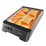 Cecotec Tostapane Orizzontale Piatto Niceslice Touch. 1000W, Tutti I Tipi Di Pane O Pasticceria, Resistenze Al Quarzo, Finitura In Acciaio Inox, 6 Livelli Di Tostatura, 6 Impostazioni Di Tostatura