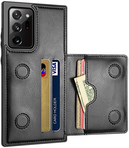 LakiBeibi Samsung Galaxy Note 20 Ultra Case, Dual Layer Lightweight Slim Leather Galaxy Note 20 Ultra Wallet Case Card Slot Folio Magnetic Lock Protective Case for Samsung Galaxy Note 20 Ultra, Black