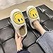 Smiley Face Slippers,Retro Soft Plush Lightweight House Slippers Slip-on Cozy Indoor Outdoor Slippers,Slip on Anti-Skid Sole