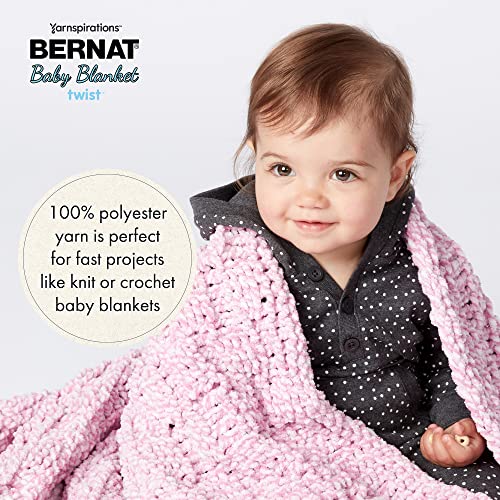 Image of Bernat BABY BLANKET BB Blue Twist Yarn - 1 Pack of 10.5oz /300g - Polyester - #6 Super Bulky - 220 Yards - Knitting /Crochet