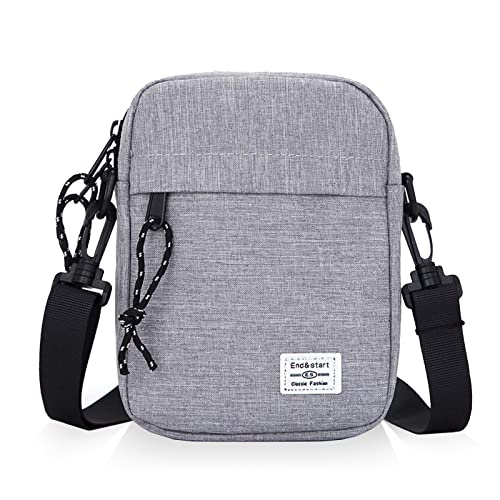 DUGEHO SacBandoulière Homme Petit Sac à Bandoulière Pour Homme Petit Sac à Bandoulière étanche Avec Fermeture éclair Pour téléphone Portable Pour Loisirs, Vacances, Excursion (Noir) Cover