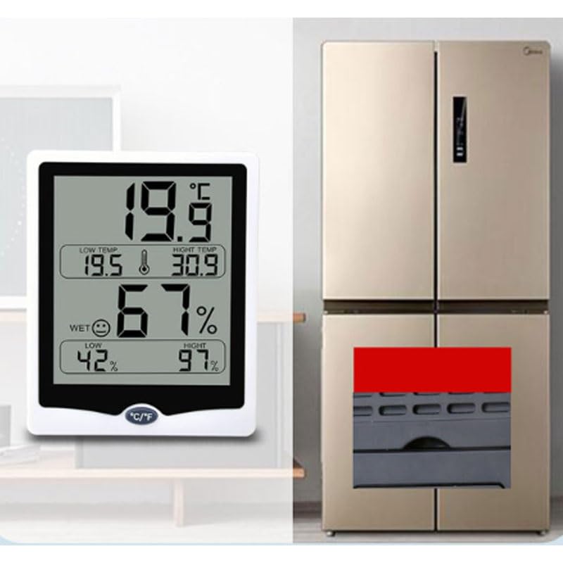ABS Electronic Large Screen Display Memory High Low Thermometer Humidity
