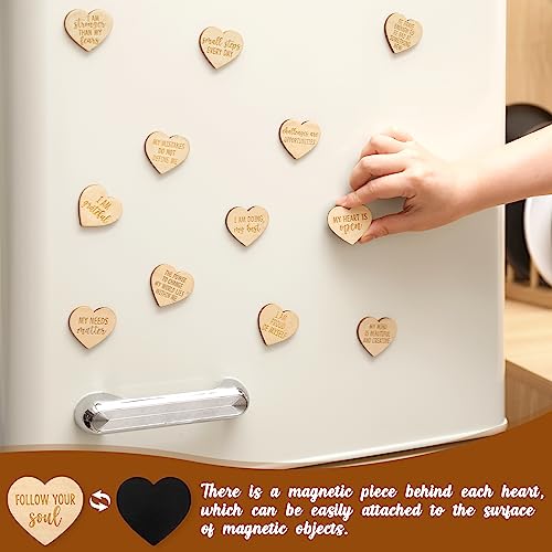 Tarjetas de Afirmación Diarias Corazones de Madera con Imanes miniatura 4