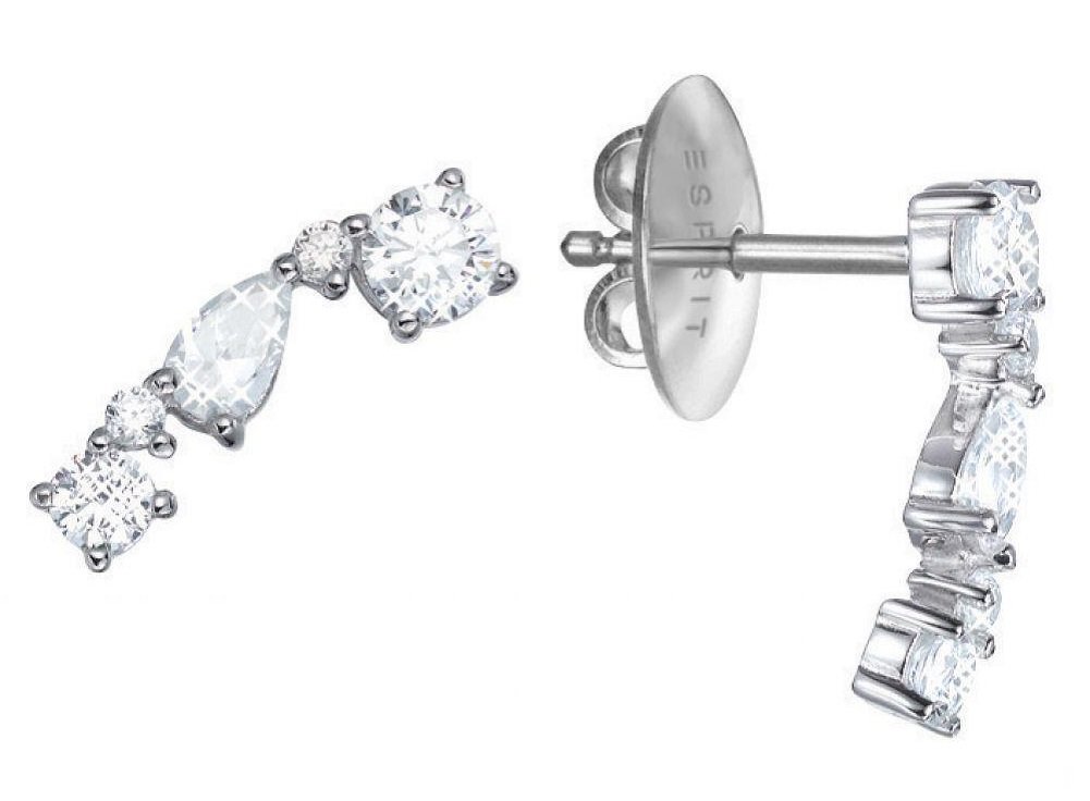 ESPRIT Essential ESER93036A000 – Orecchini pendenti da donna, ES-Grand Style, in argento 925 rodiato con zirconi trasparenti