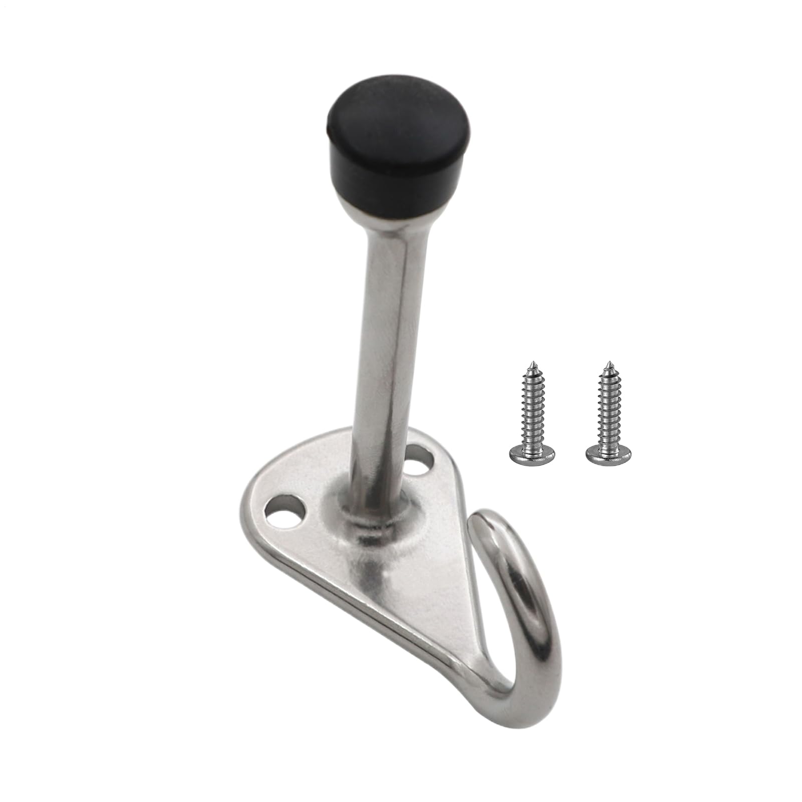 Door Stoppers - Wall Mounted Doors Stop | Quiet Protector Blocker Hardware, Wall Protector, Heavy Duty Stainless Rubber Cushioning Walls Door Stopper with Hook for Bathroom Bedroom Room Apartment