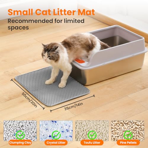 Image of Cat Litter Mat,Large Honeycomb Double Layer Cat Litter Trapping Mat, Non Slip Waterproof Urine Proof Cat Litter Box Mat, Kitten Supplies and Essentials