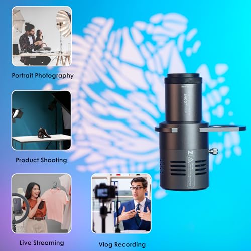 Image of DIFESURO CX100 Mini Optical Snoot Gobos Accessories with ZY Mount Adapter, Spotlight Attachment Shape Light Compatible with ZHIYUN Molus X100, CX100, Godox ML100BI, ML100R