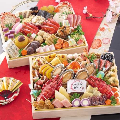 [冷蔵 盛付済 おせち 解凍不要 ] 京都祇園「華舞」監修特大重 双の舞 [二段重 54品目 約5人前] 12/29〜31お届け