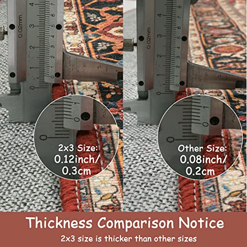 Moynesa Ultra-Thin Washable Area Rug - 2X3 Small Kitchen Rug For Entryway Mat, Oriental Non-Slip Non-Shedding Indoor Floor Carpet For Bathroom Sink Bedroom Living Room Coffee Table Hardwood Floors thumb #2