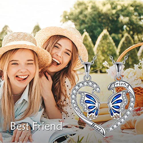 BFF Necklace Mother Daughter Heart Necklace Sunflower Butterfly Pendant Elephant Dolphin Necklace Best Friend Friendship Necklace Set of 2 Birthday Day Gifts for Her2