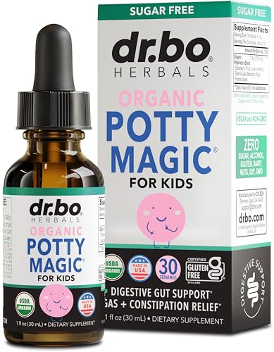 Constipation Relief for Kids Liquid Drops - Organic Potty Magic Toddler Constipation Relief Senna & Prebiotic Fiber Fennel - Natural Liquid Fiber for Kids Digestive Support Supplement Children 1 oz