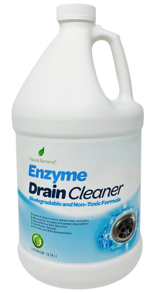 Comparison: Best Kitchen Drain Cleaner For Grease 6 Natural Elements Enzyme Drain Cleaner | Digest Grease, Fats, and Paper Buildup in Drains, Septic Tanks, Grease Traps, Pipes (1 Gallon)