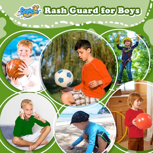 Image of Boys' Rash Guard Long Sleeve UPF 50 Sun Shirts for Toddler Kids Youth Water Swimming Rashguard