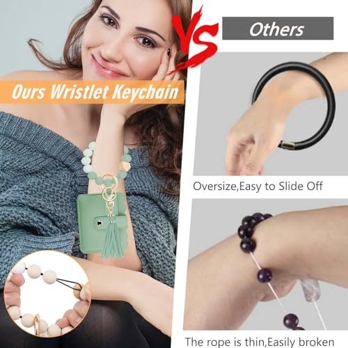 Image of Wristlet Wallet for Women with Keychain - RFID Card Holder Small Wallet Wristlet with Key Ring