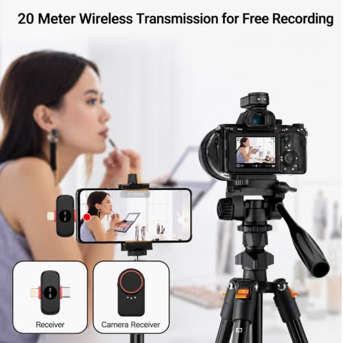 Image of OLV ST88 Wireless Microphone for YouTube, Dual Channel 2.4GHz Lapel Mic with Charging Case, Noise Reduction, Plug & Play, Low Latency for Vlogging, Podcast, Interview, Live Streaming, Type-C