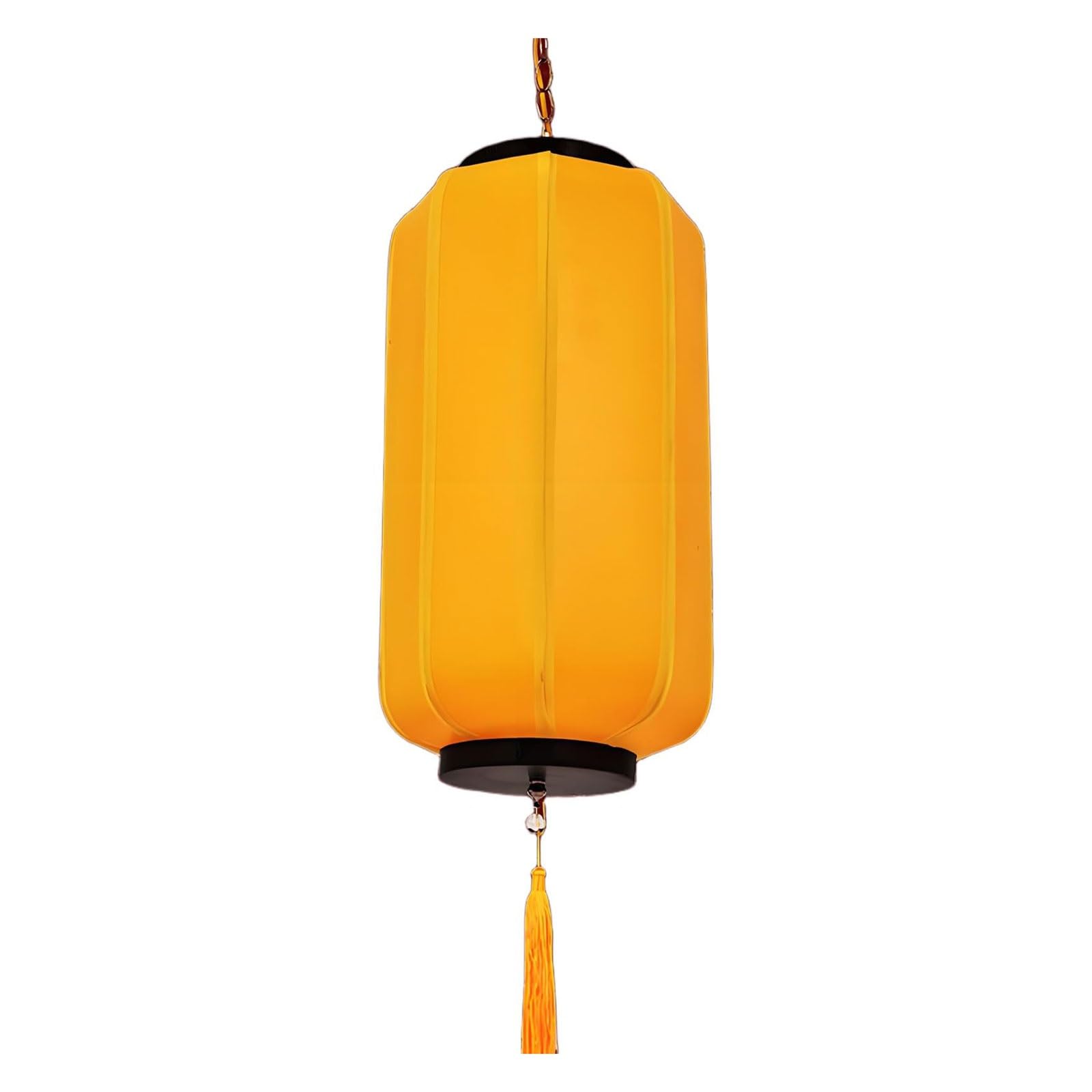 Asian lantern, Creative Chinese Hanging Lantern Oriental Imitation Sheepskin Fabric with Base for Garden Wedding Party Festival Mall Decor(Yellow,60cm)