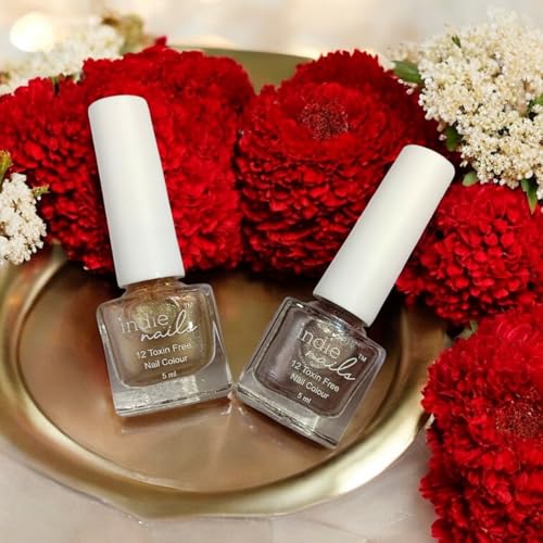 Image of Nail Polish Set for Women | Long-Lasting, High Shine Nail Paint Combo | Vegan & Cruelty-Free | 2 Bright Vibrant Shades | Quick Dry Nail Polish Set (Golden Roast, Pack of 2)
