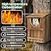 UUMENHA Owl House,Carbonized Cedar Large Owl Bird Box with Shavings,Owl Boxes for Outside 14.5×9×7.5 inches,Owl Nesting Box for Wildlife Lovers,Easy Assembly Required