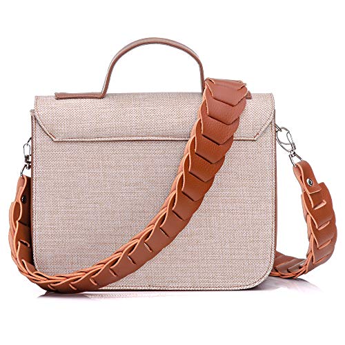 Bolsa feminina Dhaffy Palha Marrom, Alça Artesanal. cor:marrom;tamanho:M
