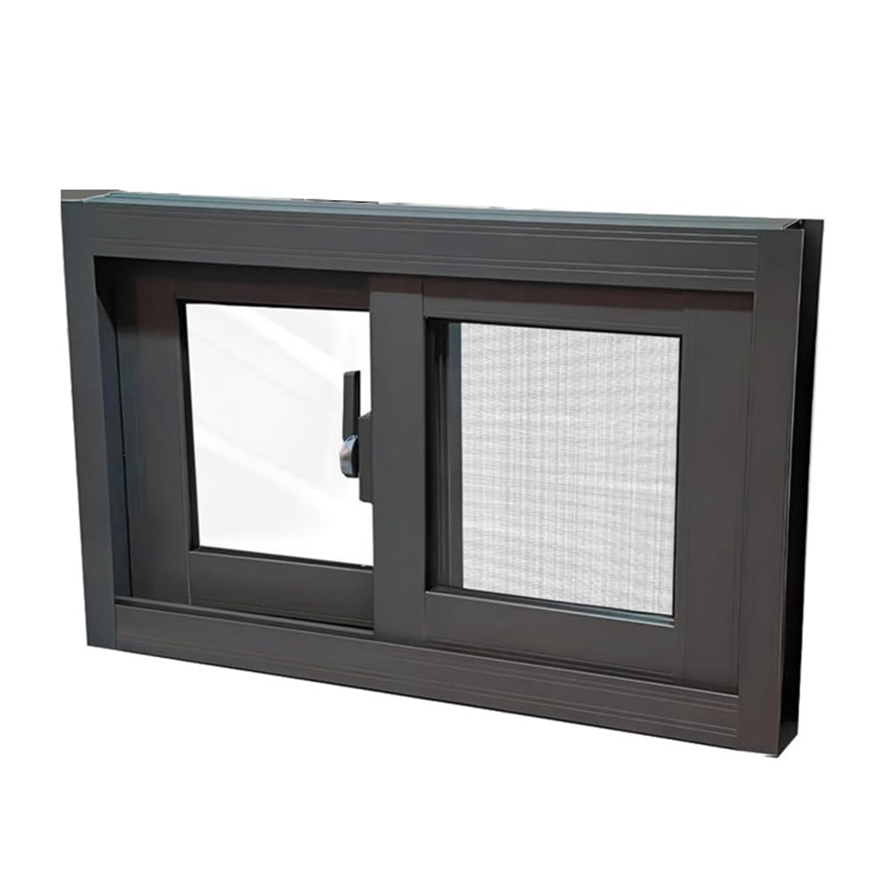 Basement Window Replacement 32"x18" Aluminum Sliding Window with Tempered Glass and Screen, Transom Window for Bathroom Garage Shower(Gray,(WxH)75x43cm/30x17")