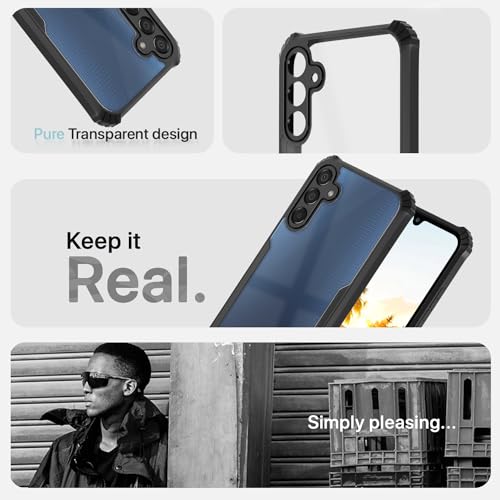 Image of Pikkme Back Cover | Crystal Clear Transparent Back | Ultra Hyrbid | Full Camera Protection | Raised Edge | Bumper Back Case for Samsung Galaxy F15 5G / M15 5G / M15 Prime 5G (Black)